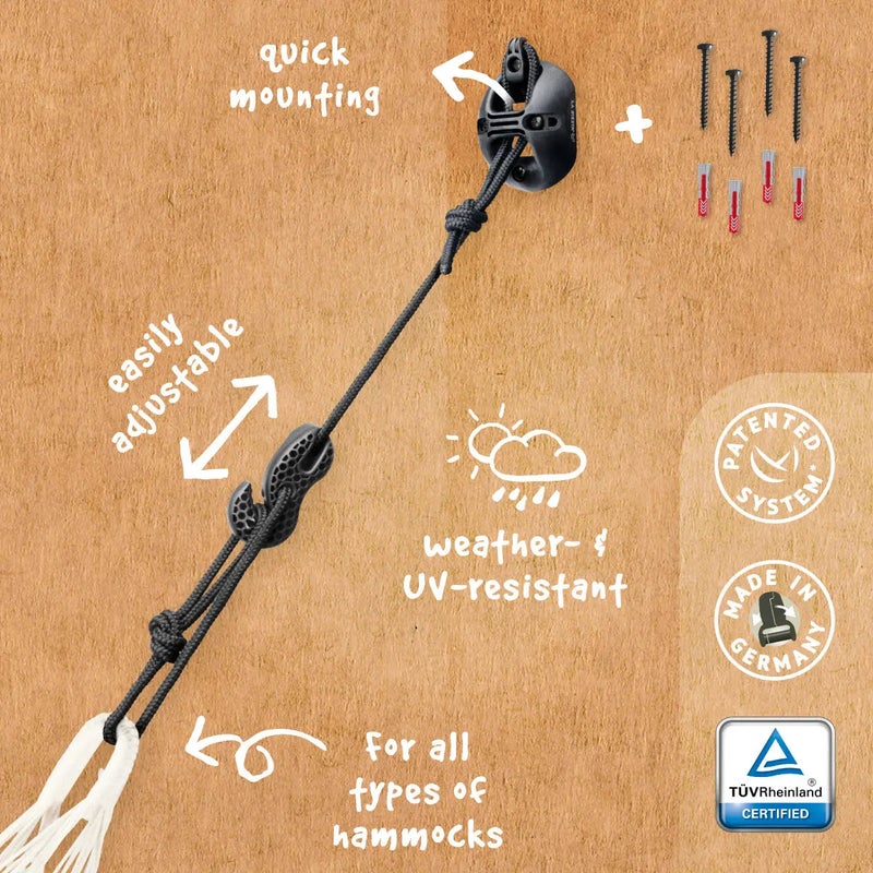 LA SIESTA - CasaMount Black - Multi-Surface Wall Mount Attachment for Hammocks - Image 2